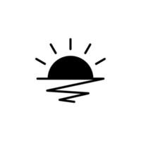 sonnenaufgang, sonnenuntergang, sonne solide symbol vektor illustration logo vorlage. für viele Zwecke geeignet.