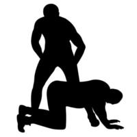 Umrisssilhouette eines Wrestler-Athleten im Wrestling. griechisch-römisch, Freestyle, klassisches Wrestling. Kampfspiel. flacher Stil. vektor