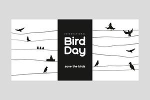 Postkarten zum Internationalen Tag der Vögel vektor