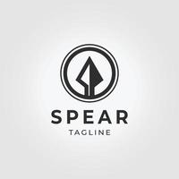 minimalt emblem spear sparta logotyp vintage vektor illustration design