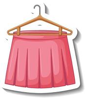 rosa Faltenrock mit Kleiderbügel vektor