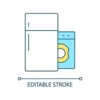 RGB-Farbsymbol für Haushaltsgeräte. großes Haushaltsgerät. Heimausrüstung. Wäsche und Kühlbox. isolierte vektorillustration. einfache gefüllte Strichzeichnung. editierbarer Strich. Schriftart Arial verwendet vektor