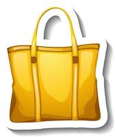 gelber Handtaschenaufkleber auf weißem Hintergrund vektor