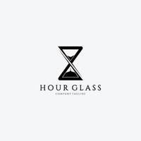 Sand Sanduhr Logo Vektor Design Illustration Vintage Symbol Uhr