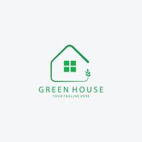 Vintage grünes Haus Logo Vektor Illustration Design Symbol kreativ