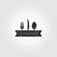 Besteck Restaurant Konzept Logo Gabel Messer Löffel Konzept Vektor Icon Illustration Design