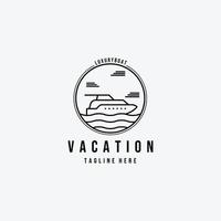 Emblem Strichzeichnungen Yacht Urlaub Logo Vektor Illustration Design-Ikone