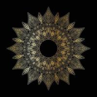 schwarz-goldene Mandala-Blume vektor