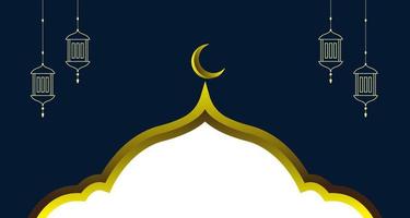 ramadan kareem koncept banner med guld 3d ram, vektor illustration