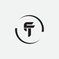 Anfangsbuchstabe tf oder ft Logo-Vektor-Design-Vorlage vektor