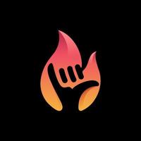 Hand Flamme Logo Symbol Vektor Illustration