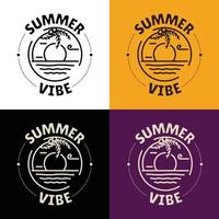Sommer-Vibe-Symbol-Label-Abzeichen des Strandes im Sommer, geeignet für Ihr Sommer-Themenprojekt oder Abzeichen auf T-Shirt vektor