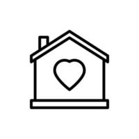 Haussymbol mit Stilvektor der Herzlinie vektor