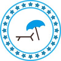Vektor Beach Paraply och stol Icon