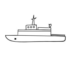 Kriegsschiff, Militärschiff. Illustration für Druck, Hintergründe, Umschläge, Verpackungen, Grußkarten, Poster, Aufkleber, Textil- und Saisondesign. isoliert auf weißem Hintergrund. vektor