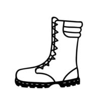 Kampfstiefel. militärische Lederstiefel. Illustration für Druck, Hintergründe, Umschläge, Verpackungen, Grußkarten, Poster, Aufkleber, Textil- und Saisondesign. isoliert auf weißem Hintergrund. vektor