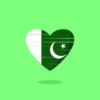 pakistan-flaggenförmige liebesillustration vektor