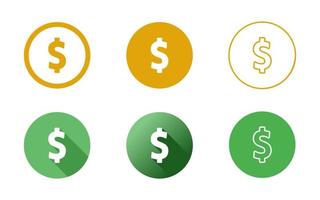 US-Dollar-Symbol-Icon-Set vektor