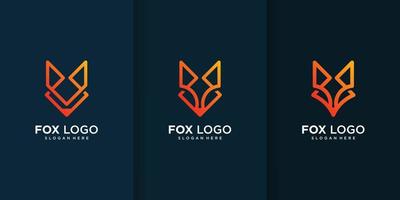 Fox-Logo-Sammlung mit verschiedenen und einzigartigen Elementen Premium-Vektor vektor