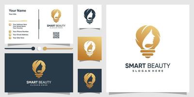 smart skönhet logotyp med modernt koncept och visitkort design premium vektor