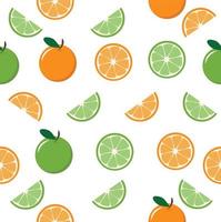 orangen und zitronenfrucht nahtloses muster vektor