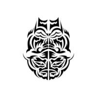 tiki mask design. traditionellt dekormönster från polynesien och hawaii. isolerad på vit bakgrund. redo tatuering mall. vektor. vektor