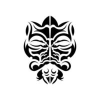 maori mask. traditionellt dekormönster från polynesien och hawaii. isolerad på vit bakgrund. tatueringsskiss. vektor illustration.