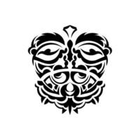 Samurai-Maske. traditionelles Totemsymbol. schwarzes Tattoo im Stil der alten Stämme. isoliert auf weißem Hintergrund. Vektor. vektor