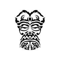 samuraj mask. monokroma etniska mönster. svart tribal tatuering. isolerat. vektor. vektor