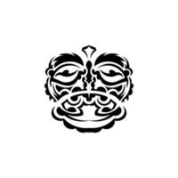 stammask. monokroma etniska mönster. svart tatuering i samoansk stil. isolerat. vektor. vektor