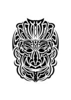 Stammesmaske. monochrome ethnische Muster. Schwarzes Tattoo im Maori-Stil. isoliert. Vektor. vektor