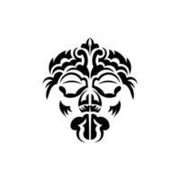 Maori-Maske. traditionelles dekormuster aus polynesien und hawaii. isoliert. fertige Tattoo-Vorlage. Vektor-Illustration. vektor