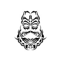 Maori-Maske. erschreckende masken im lokalen ornament polynesiens. isoliert auf weißem Hintergrund. flacher Stil. Vektor-Illustration. vektor