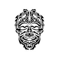 stammask. traditionell totem symbol. svart tatuering i samoansk stil. isolerat. vektor. vektor