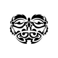 Stammesmaske. traditionelles Totemsymbol. schwarze Stammes-Tätowierung. isoliert auf weißem Hintergrund. Vektor. vektor
