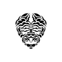 Stammesmaske. monochrome ethnische Muster. Schwarzes Tattoo im samoanischen Stil. Schwarz-Weiß-Farbe, flacher Stil. Vektor. vektor