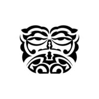 samuraj mask. traditionell totem symbol. svart tatuering i samoansk stil. isolerat. vektor illustration.