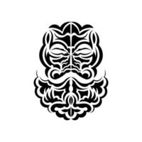 tiki mask design. traditionellt dekormönster från polynesien och hawaii. isolerat. redo tatuering mall. vektor illustration.