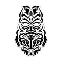 Maori-Maske. traditionelles dekormuster aus polynesien und hawaii. isoliert auf weißem Hintergrund. fertige Tattoo-Vorlage. Vektor-Illustration. vektor