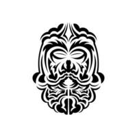 schwarz-weiße Tiki-Maske. erschreckende masken im lokalen ornament polynesiens. isoliert. flacher Stil. Vektor. vektor