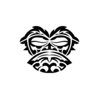 samuraj mask. traditionell totem symbol. svart tribal tatuering. isolerad på vit bakgrund. handritad vektorillustration. vektor