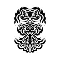 tiki mask design. traditionellt dekormönster från polynesien och hawaii. isolerat. tatueringsskiss. vektor. vektor