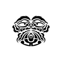 samuraj mask. traditionell totem symbol. svart tatuering i stil med de gamla stammarna. isolerat. vektor illustration.