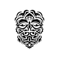 stammask. traditionell totem symbol. svart tatuering i samoansk stil. svart och vit färg, platt stil. vektor. vektor