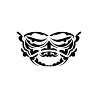Stammesmaske. traditionelles Totemsymbol. schwarze Stammes-Tätowierung. Schwarz-Weiß-Farbe, flacher Stil. Vektor-Illustration. vektor