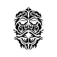 tiki mask design. skrämmande masker i den lokala prydnaden i polynesien. isolerad på vit bakgrund. platt stil. vektor illustration.