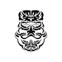 Maori-Maske. traditionelles dekormuster aus polynesien und hawaii. isoliert auf weißem Hintergrund. Tattoo-Skizze. Vektor. vektor