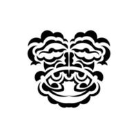 samuraj mask. traditionell totem symbol. svart tatuering i stil med de gamla stammarna. isolerat. vektor. vektor