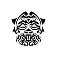 samuraj mask. traditionell totem symbol. svart tatuering i stil med de gamla stammarna. isolerat. handritad vektorillustration. vektor