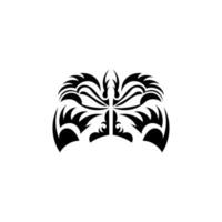 polynesisk tatueringsmask. traditionellt dekormönster från polynesien och hawaii. isolerat. platt stil. vektor illustration.